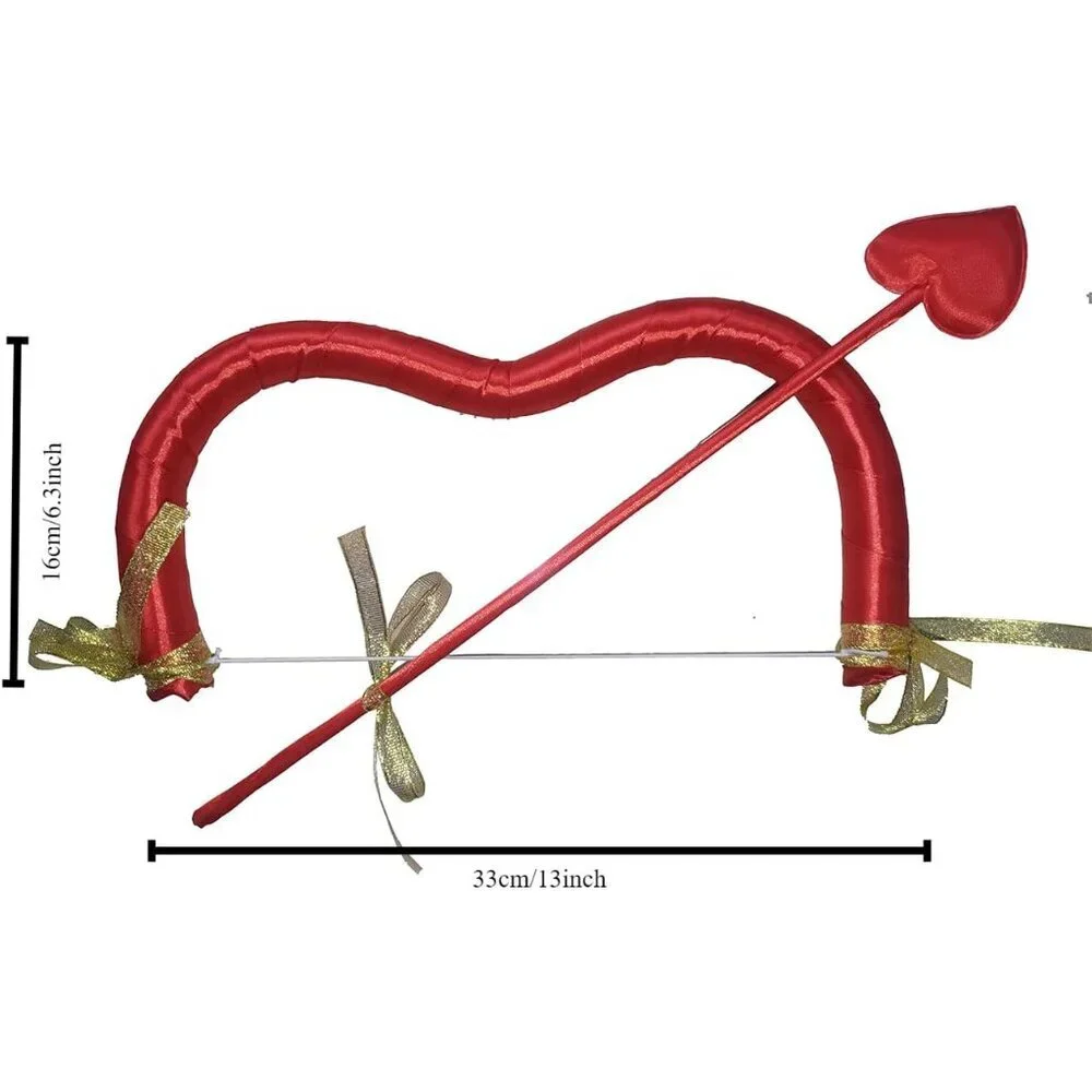 Halloween Cupid Costume Set Angel Wings Heart Headband Sunglasses Women